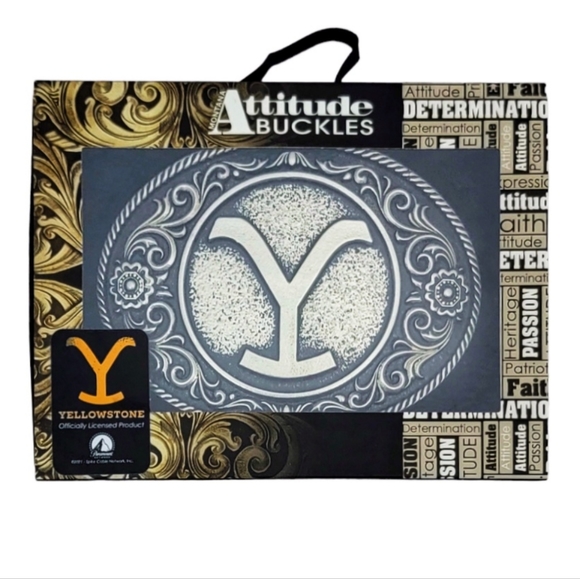 Montana Silversmiths YELLOWSTONE Western Floral "Y" Belt Buckle NEW! Retail $50 - Picture 5 of 10